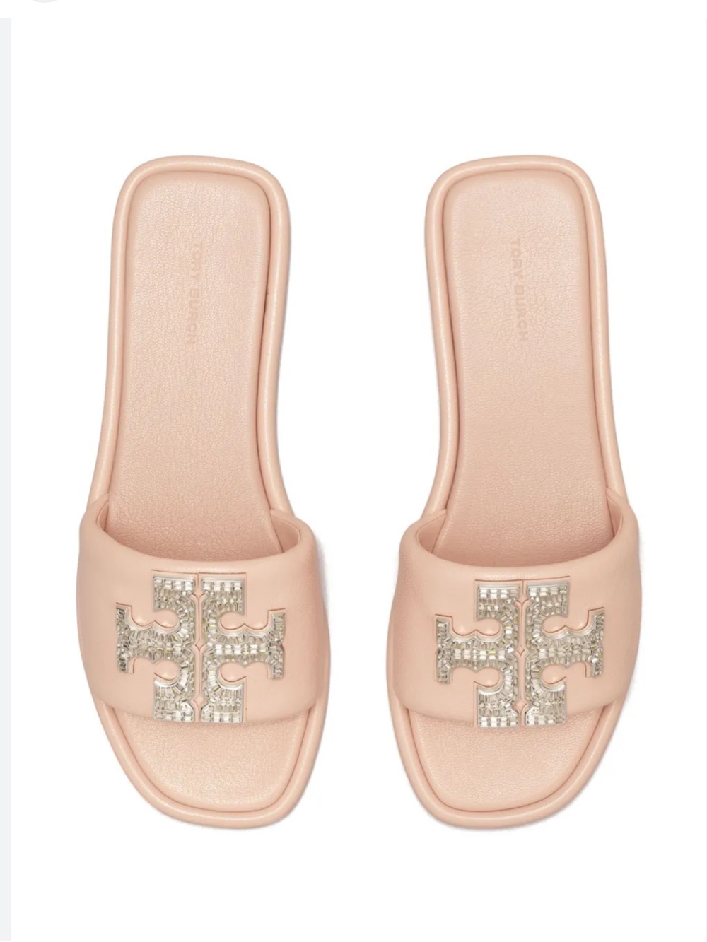 Tory Burch Shell Pink Double-T Deco Sport Slide Sandals 9